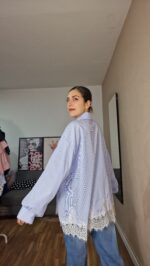 CAMISA CURVI RAYAS ENCAJE - Imagen 4