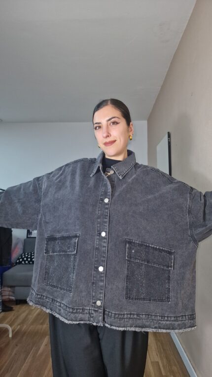 CHAQUETA CURVI DENIM NEGRA