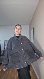 CHAQUETA CURVI DENIM NEGRA - Imagen 5