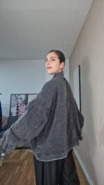 CHAQUETA CURVI DENIM NEGRA - Imagen 3