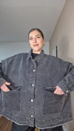 CHAQUETA CURVI DENIM NEGRA - Imagen 2