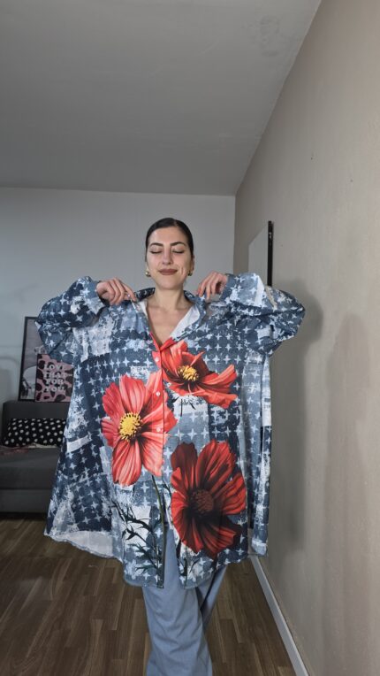 CAMISA CURVI EVASE EFECTO DENIM