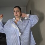 CAMISA CURVI RAYAS CUELLO PERFORADO