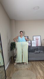 PANTALON CURVI RAYAS PASTEL - Imagen 2