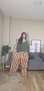 PANTALON CURVI RAYAS PASTEL - Imagen 9