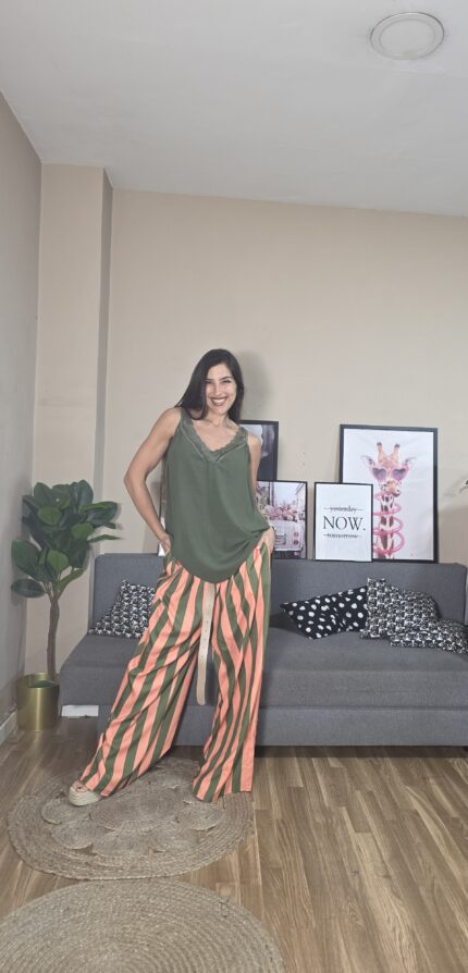 PANTALON CURVI RAYAS PASTEL