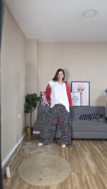 PANTALON CURVI ELASTICO MOTEADO