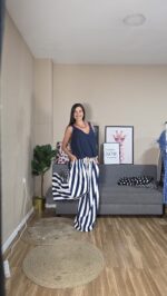 PANTALON CURVI RAYAS AZUL