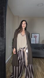 PANTALON CURVI RAYAS MARRON - Imagen 6