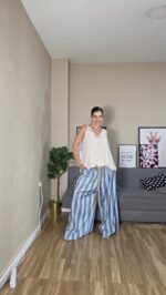PANTALON CURVI RAYAS CELESTE - Imagen 5