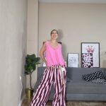 PANTALON CURVI RAYAS ROSA