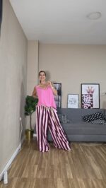 PANTALON CURVI RAYAS ROSA - Imagen 3