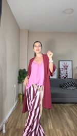 PANTALON CURVI RAYAS ROSA - Imagen 4