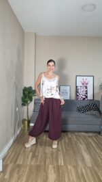 PANTALON CURVI BOMBACHO SATÉN