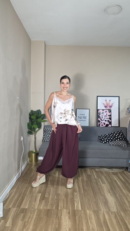 PANTALON CURVI BOMBACHO SATÉN