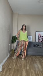 PANTALON CURVI BOMBACHO RAYAS MULTICOLOR