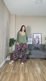 PANTALON CURVI BOMBACHO FLORES - Imagen 4