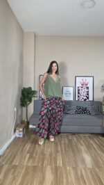 PANTALON CURVI BOMBACHO FLORES - Imagen 5