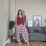 PANTALON CURVI BOMBACHO FLORES
