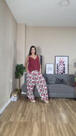 PANTALON CURVI BOMBACHO FLORES
