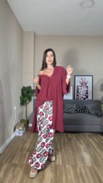 PANTALON CURVI BOMBACHO FLORES - Imagen 7