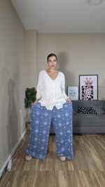 PANTALON CURVI EFECTO DENIM - Imagen 5