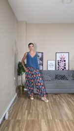 PANTALON CURVI BOMBACHO FLORES