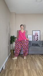 PANTALON CURVI BOMBACHO FLORES - Imagen 3