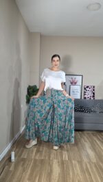 PANTALON SEMICURVI SEDA FLORES - Imagen 8