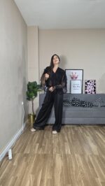 PANTALON SEMICURVI SATEN ENCAJE - Imagen 7